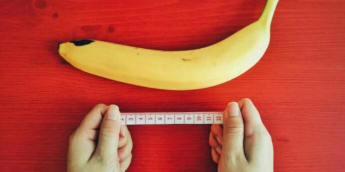 Measure the penis using a banana example